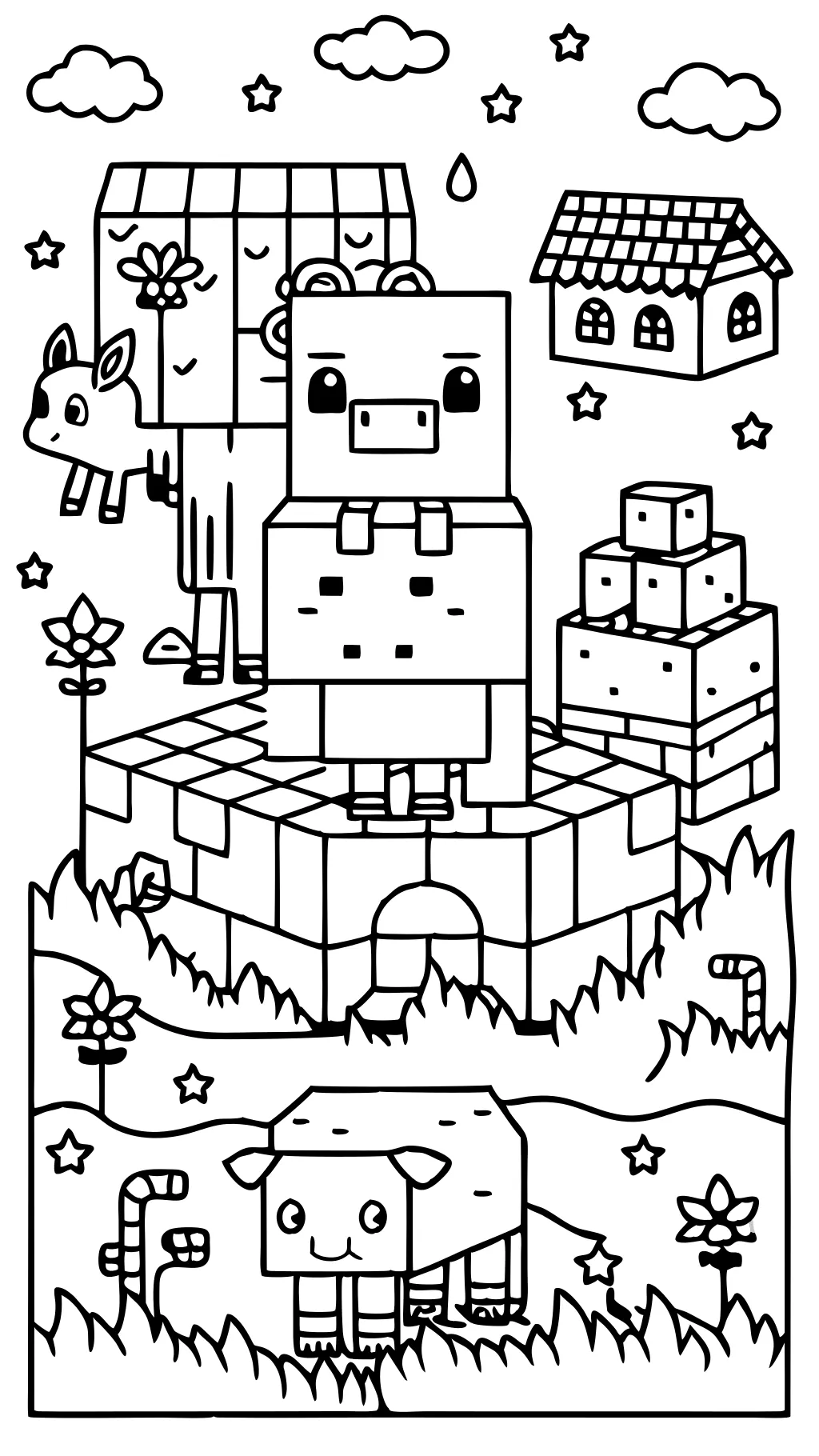 minecraft animal coloring pages